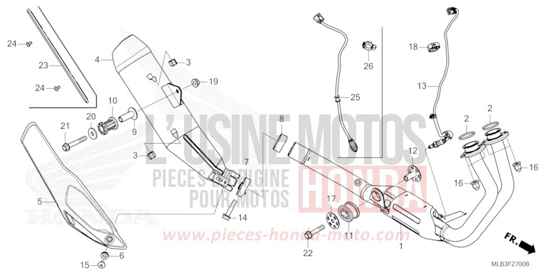 ABGAS-SCHALLDAEMPFER von Hornet 750 DEGITAL SILVER METALLIC (NHA30) von 2025
